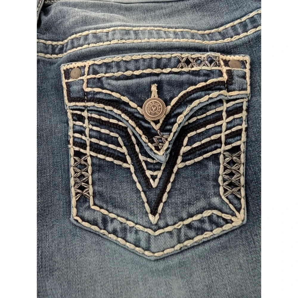 Vigoss‎ Slim Boot Jeans Womens 16 Medium Wash Embroidered Back Pockets Denim